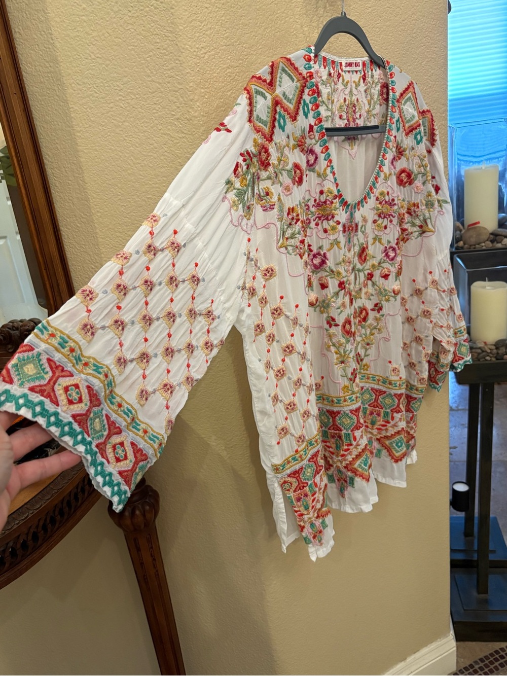 Johnny Was Women Sandra White Embroidered Multicolor Floral Blouse Size 3X Plus - Picture 2 of 6